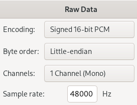 Raw S16LE format